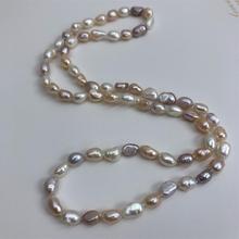 淡水巴洛克珍珠毛衣链 时尚混彩正品7-9mm两面光异形珍珠项链