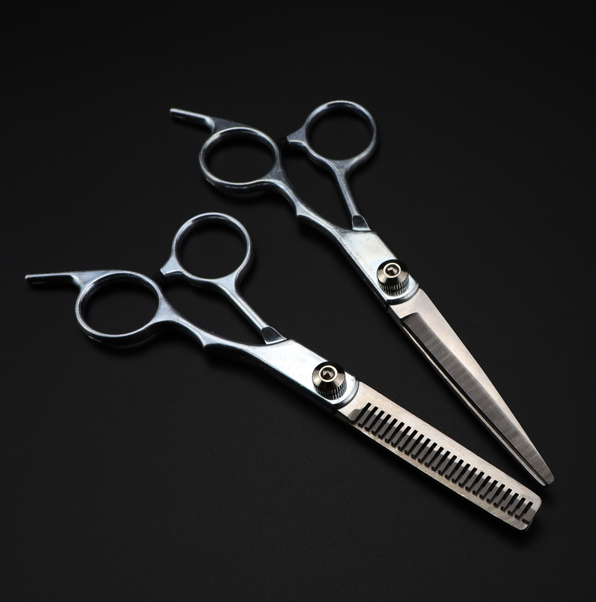 6寸镀锌斜尾巴分体剪刀理发剪刀美发工具打薄剪碳钢剪