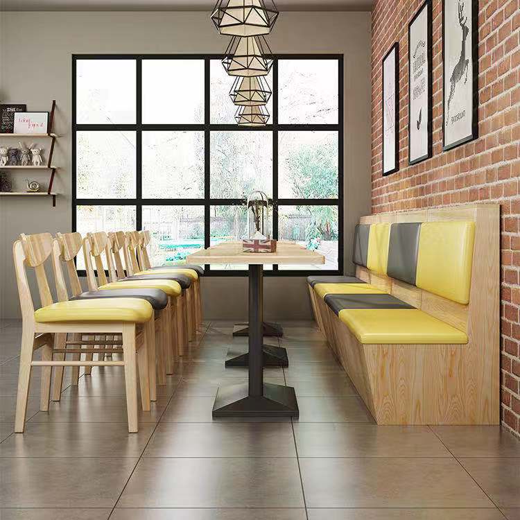 厚街咖啡厅奶茶饮品店西餐厅餐馆订制休闲板式软包卡座沙发