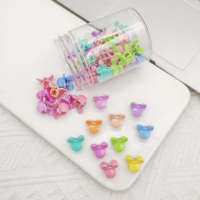 New Cute Mini Color Small Hairclip Sweet Children Small Jaw Clip Five-Pointed Star Rabbit Children's Hair Accessories Headdress