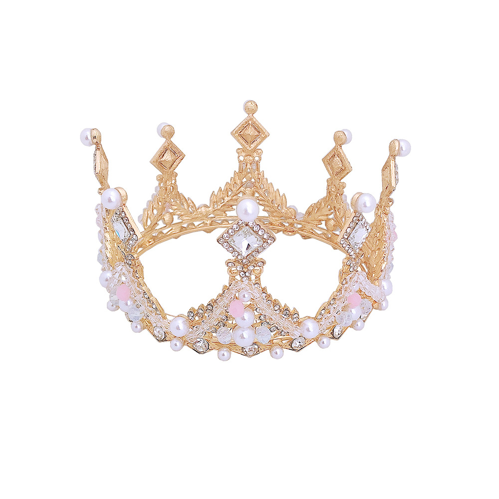 儿童小皇冠头饰公主小女孩韩版可爱生日王冠女童圆形走秀表演