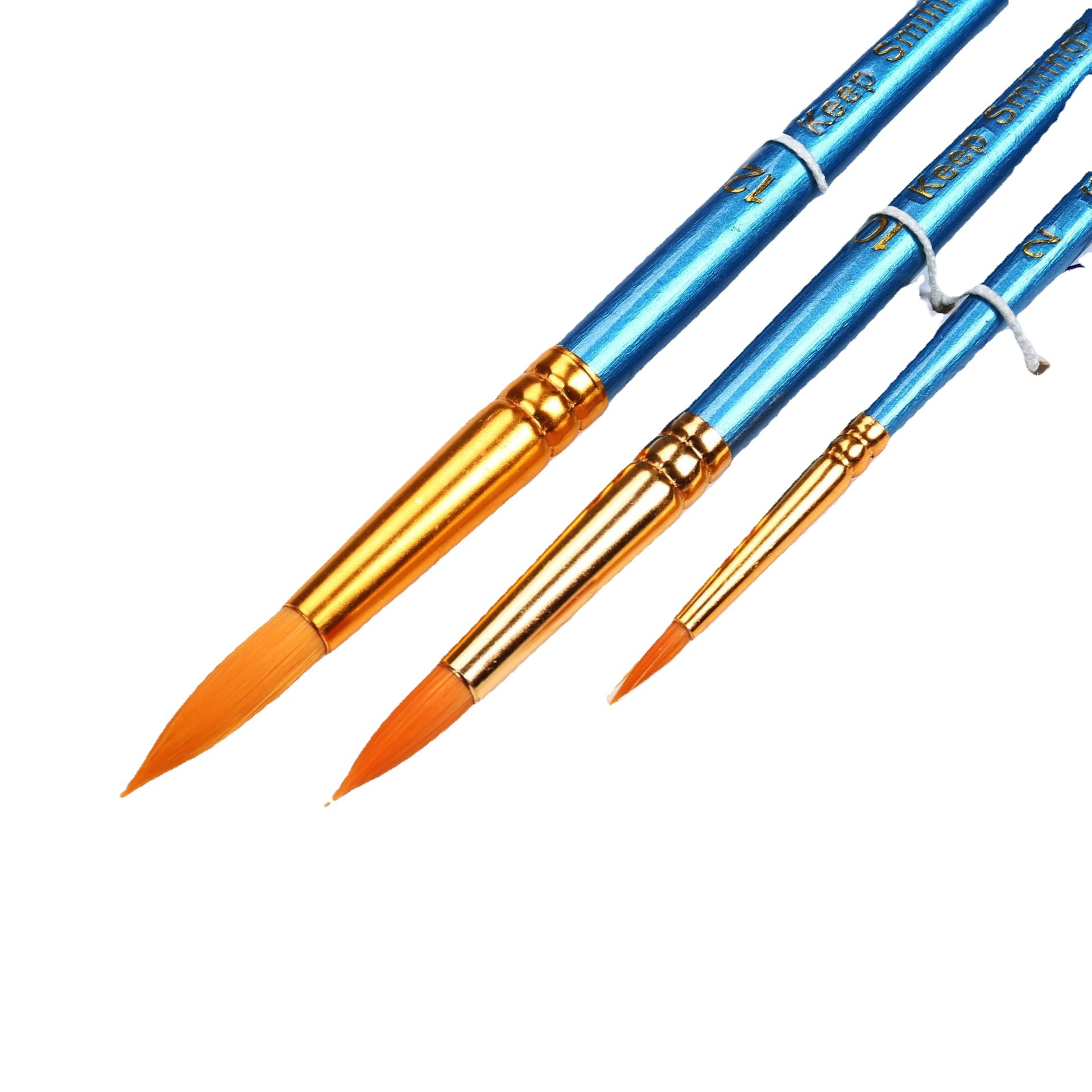 3支尼龙毛画笔 丙烯颜料笔画室用水彩水粉排笔美术专用勾线笔批发