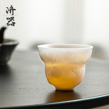 中国白瓷高档羊脂玉瓷手工雕刻主人杯茶杯个人专用杯公司礼品