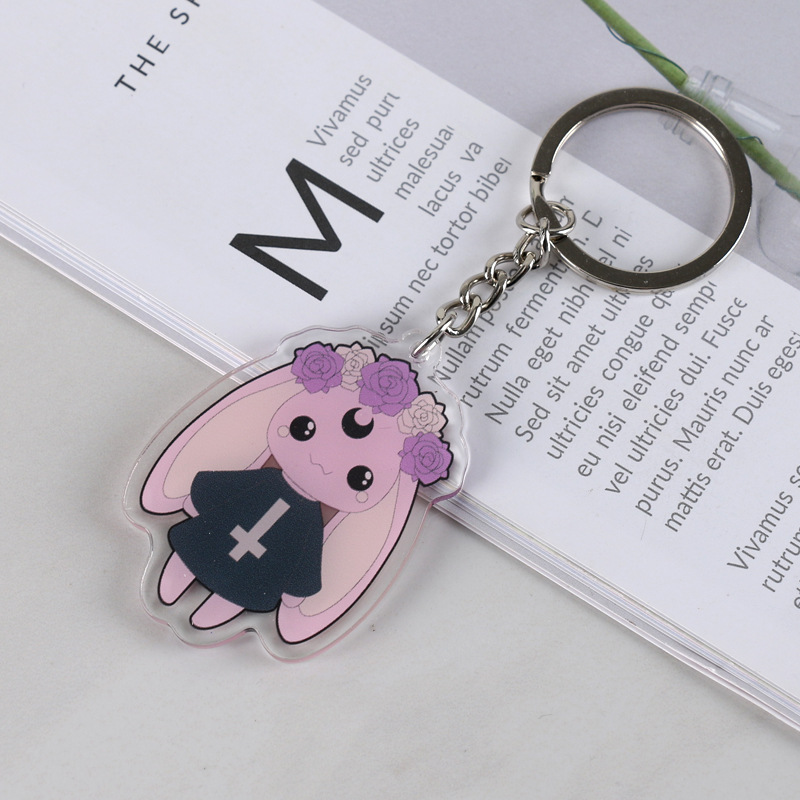Acrylic Key Chain Customization Anime Peripheral Cartoon Standee Double-Sided Advertising Chain Small Gift Pendant Customized