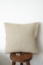 新品全棉纯棉纯色客厅华夫格蜂巢方形靠垫套抱枕套简约（不含芯）