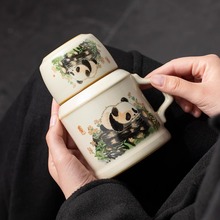咏宣汝窑熊猫复古冬日小暖壶家用闷茶壶泡茶壶功夫茶具中式泡茶壶