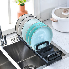 亚马逊单层碗盘收纳放碗碟橱柜碗架小型柜内置物架厨房水槽沥水篮