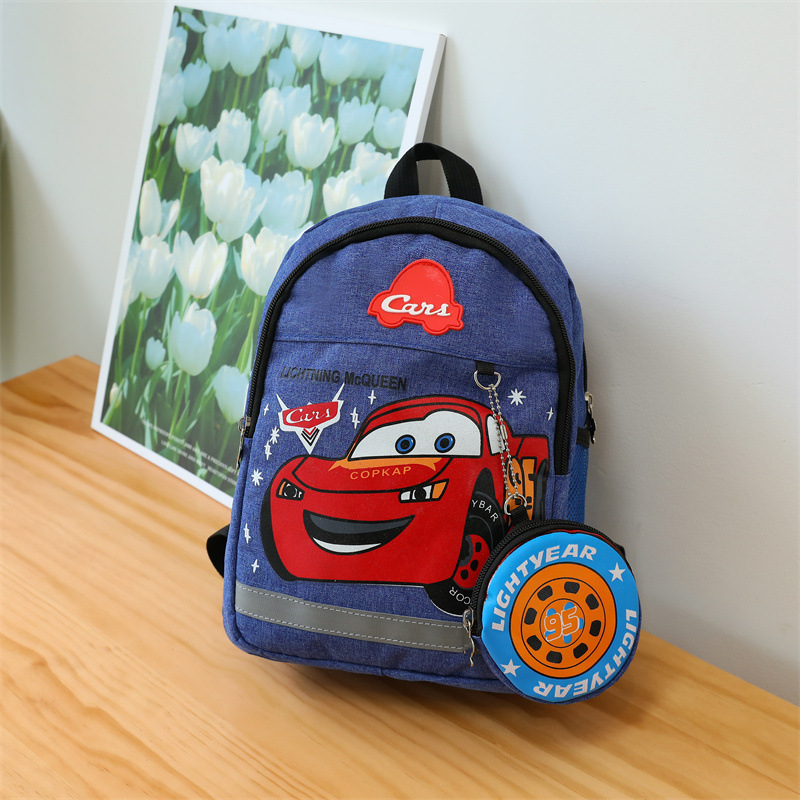 Children's Backpack 2023 New Kindergarten Cute Car Backpack Cartoon Cute Spider-Man Backpack Lightweight Backpack
