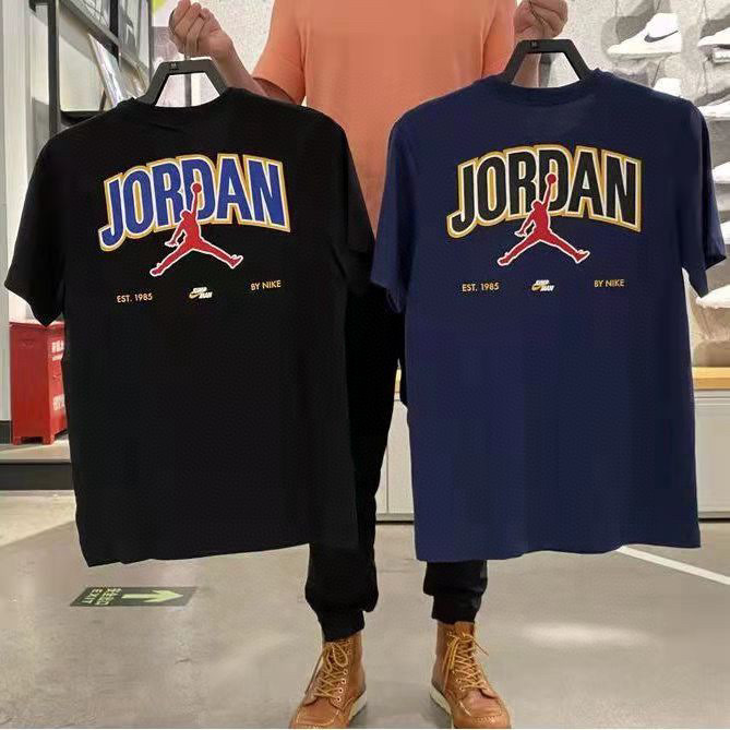 一件代发 2024乔丹男女aj飞人大logo休闲 运动 圆领短袖 宽松t恤