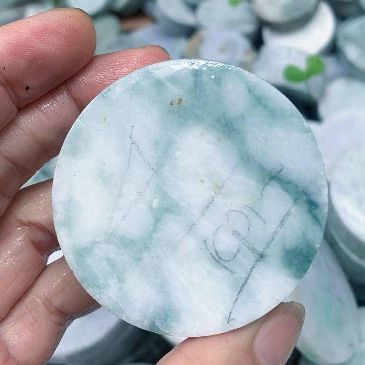 手镯心缅甸翡翠原石毛料紫罗兰冰糯种色料飘花明料绿玉石片料