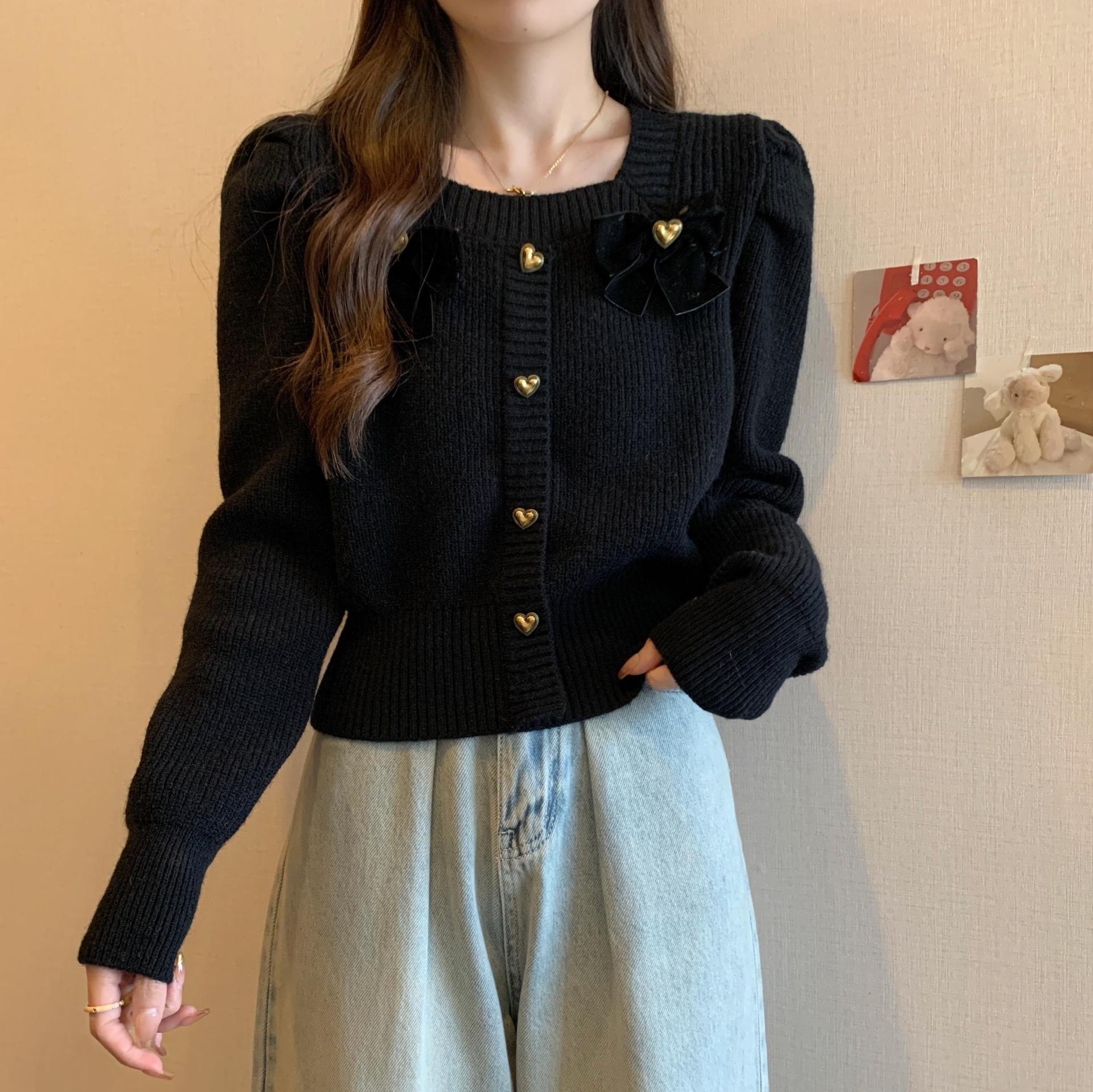 红色针织开衫上衣女春秋大码微胖mm显瘦今年流行漂亮短款毛衣外套