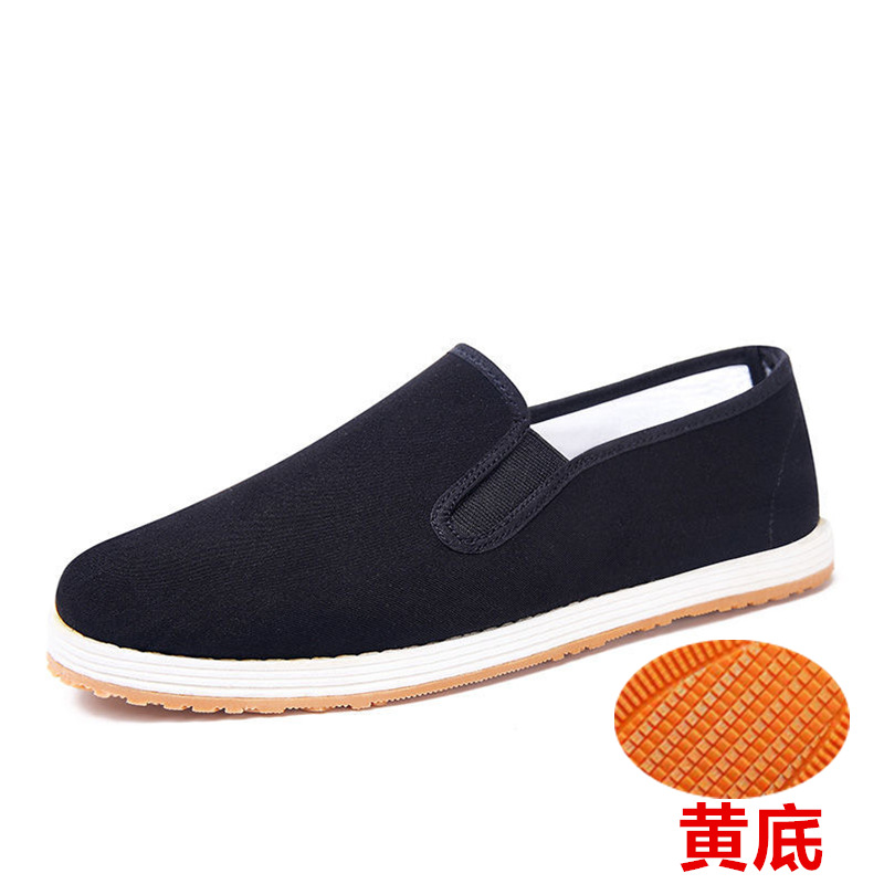 Old Beijing Cloth Shoes Men's Soft Bottom Non-Slip Wear-Resistant Work Black Cloth Shoes Women's Slip-on Daddy's Shoes for the Senior One Piece Dropshipping