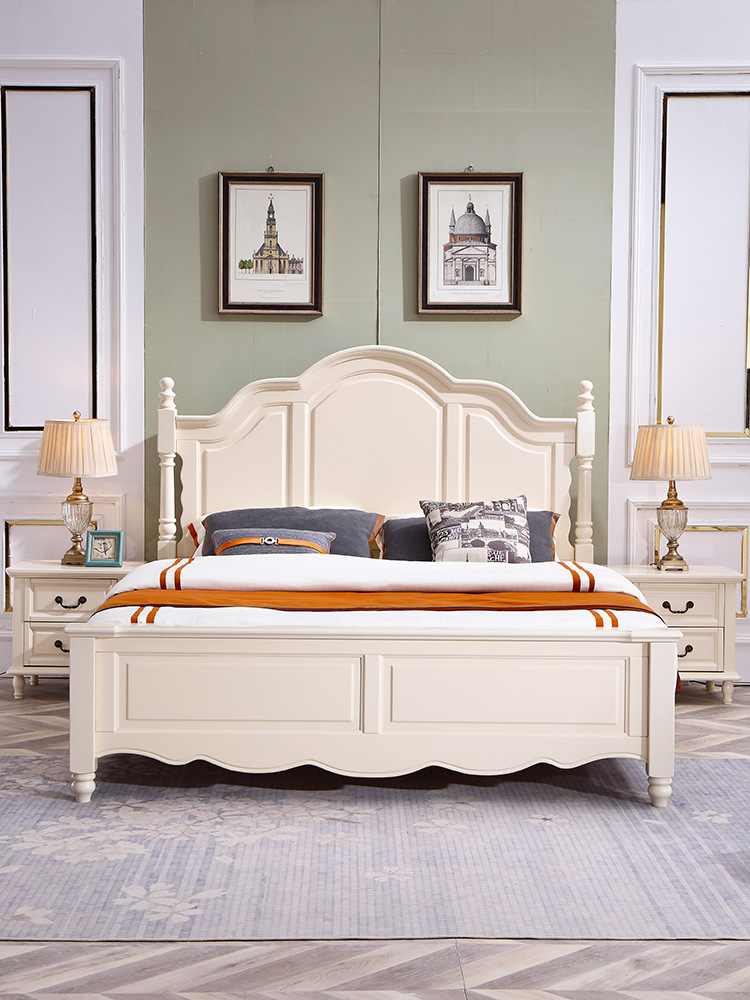 5白色公主木床小美床全实美式1.8 主卧双人床