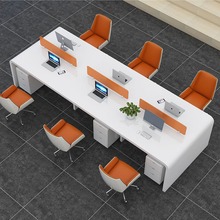 G3YN白色办公桌椅组合 简约现代屏风卡座4人位职员工位烤漆办公桌