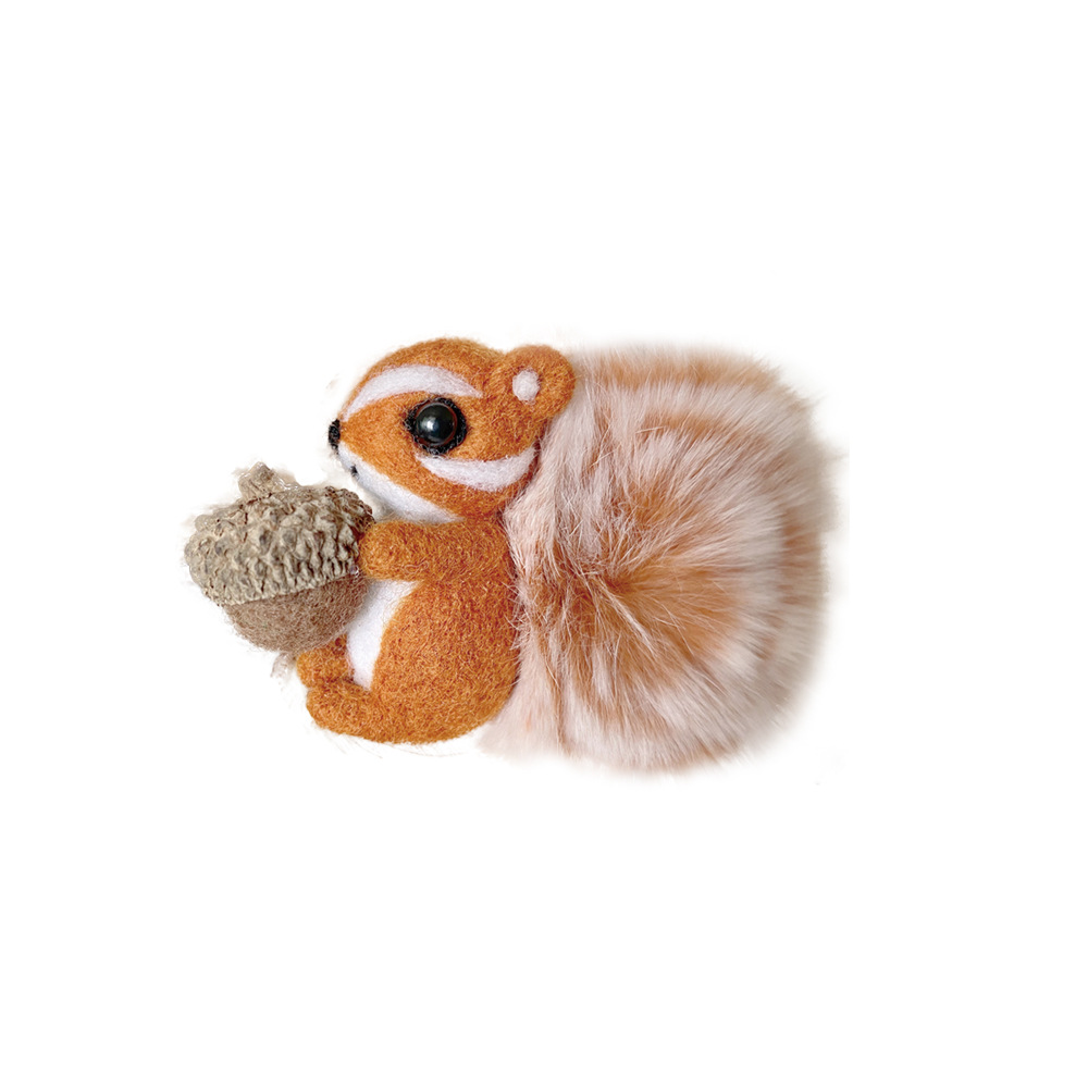 羊毛毡戳戳乐松鼠材料包diy手工自制玩偶胸针发卡挂件情侣礼物