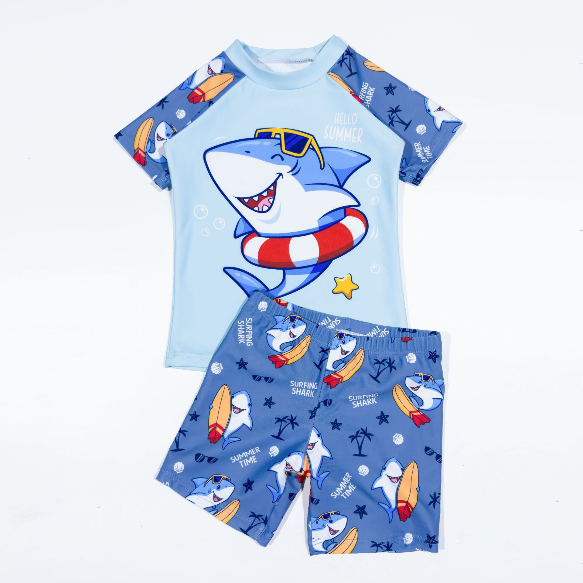 儿童游泳衣男孩男童泳衣分体中大童学生2024新款青少年泳装-阿里巴巴