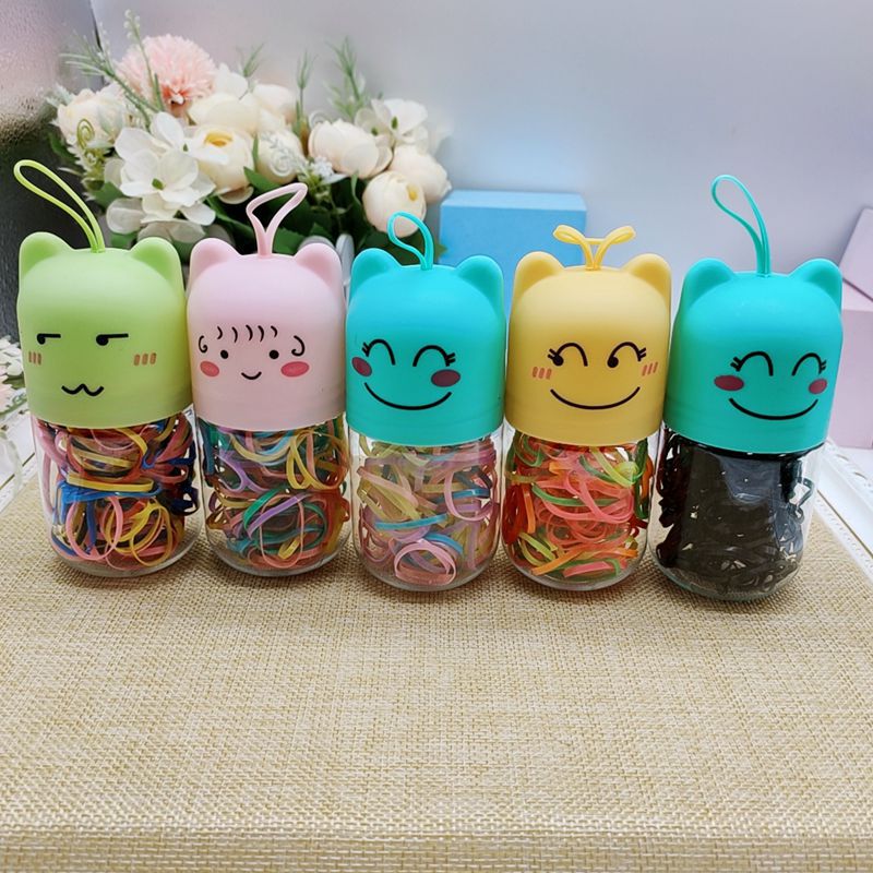 韩国一次性强拉不断橡皮筋不伤发儿童扎头发绳小皮筋女童发圈桶装