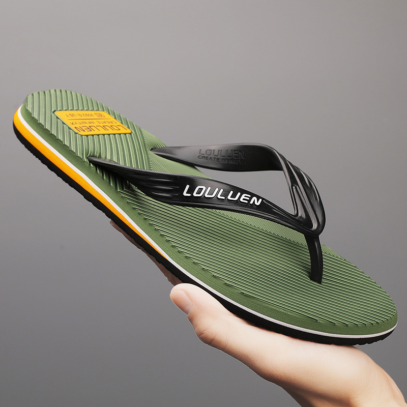 广东人字拖男夏季外穿防滑耐磨休闲拖鞋男士泰国橡胶沙滩夹脚凉拖