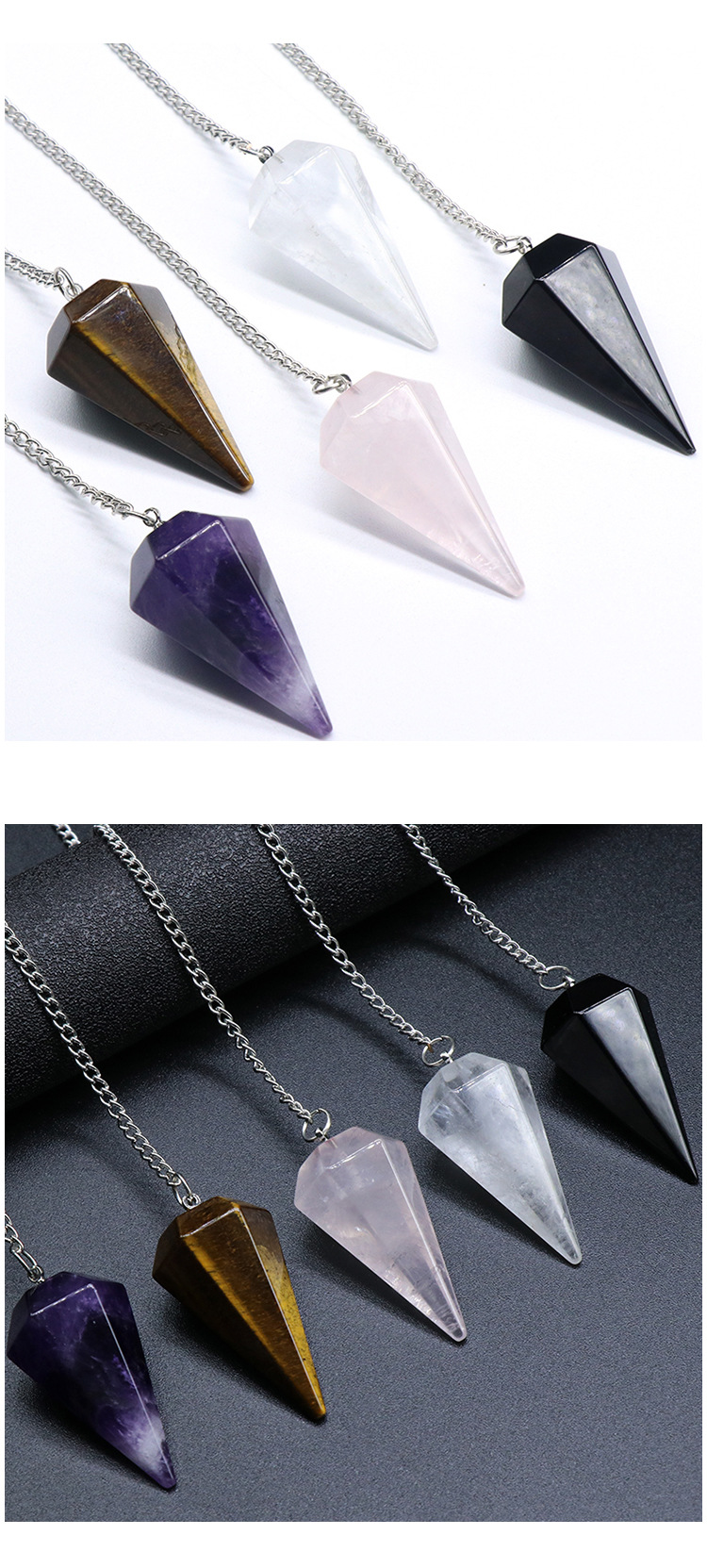 meditation pendulum六角锥粉紫水晶灵摆 紫冥想疗愈hypnotic灵摆