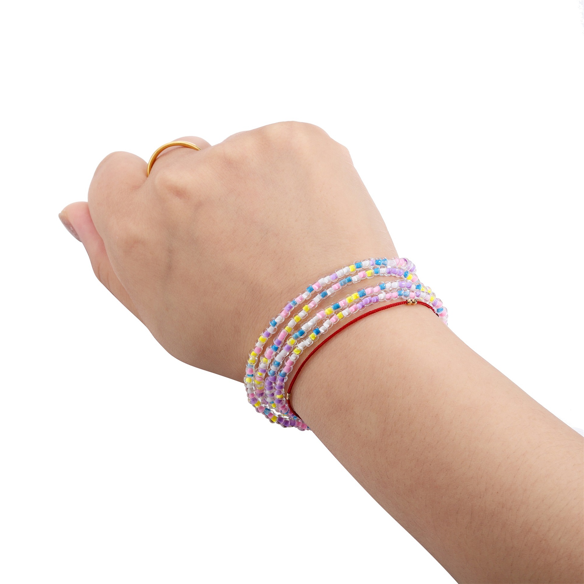 跨境亚马逊新款2mm3mm4mm糖心米珠多彩糖果色米珠手链配件diy