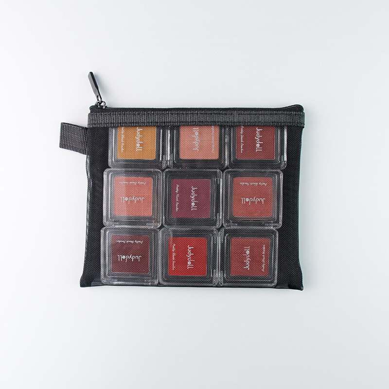 气垫包新款化妆包小号口红便携随身迷你补妆包袋网纱简约少女心