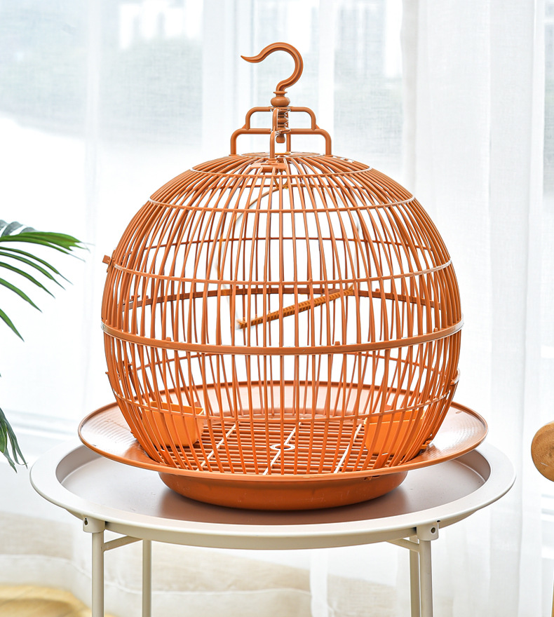 圆形笼衣组合笼塑料带底盘笼宠物大挂钩展示笼40圆笼玄凤鹦鹉鸟笼