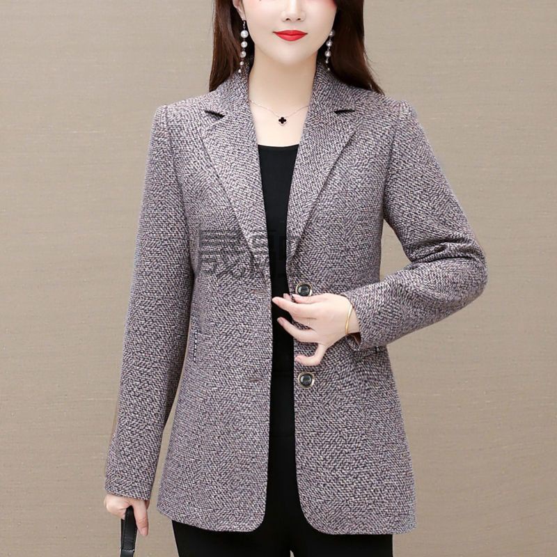 wj妈妈秋装高端洋气百搭外套50中老年女大码宽松减龄休闲小西服衣