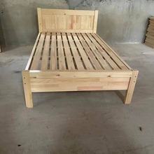 中式实木床现代简约1.5米双人床全实木1.2米单人床 工厂直销床