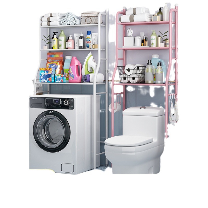 Toilet Storage Rack Punch-Free Household Washing Machine Storage Fantastic Bathroom Toilet Washbasin Stand Bathroom Rack