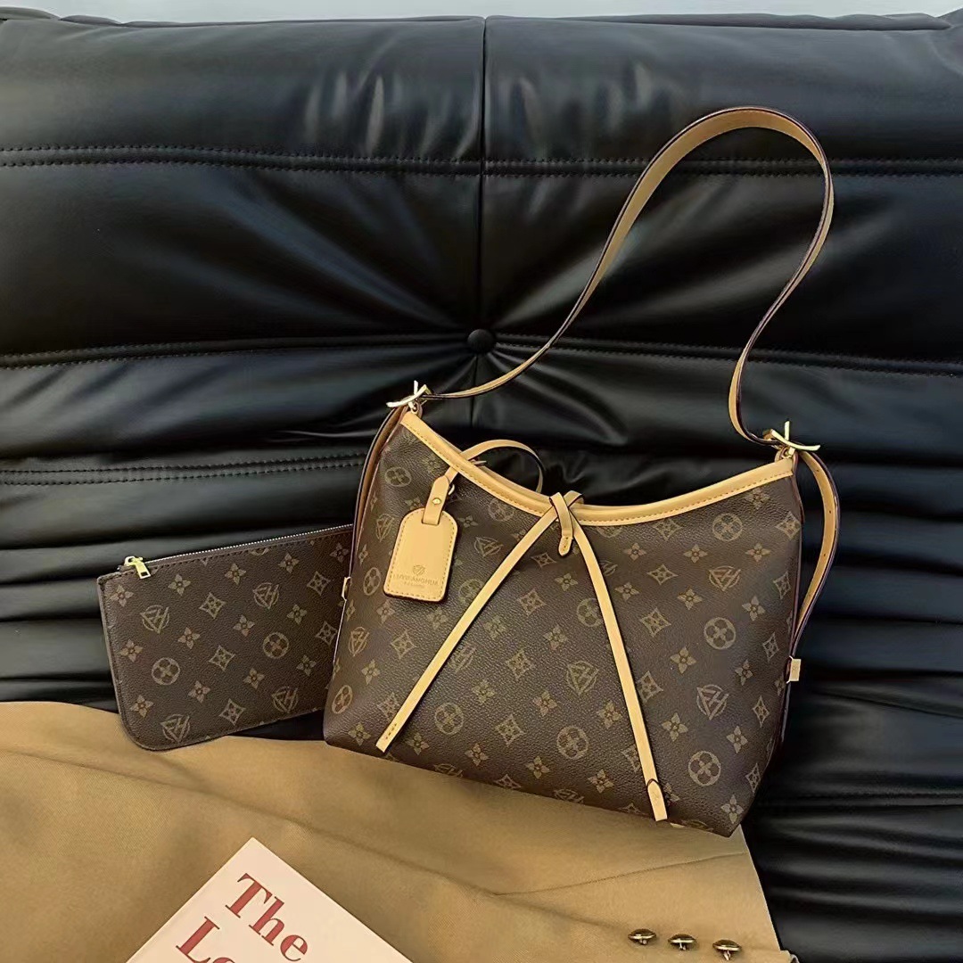 路易芳华女包轻奢中古女包机场包高级质感时尚单肩斜跨包潮托特包