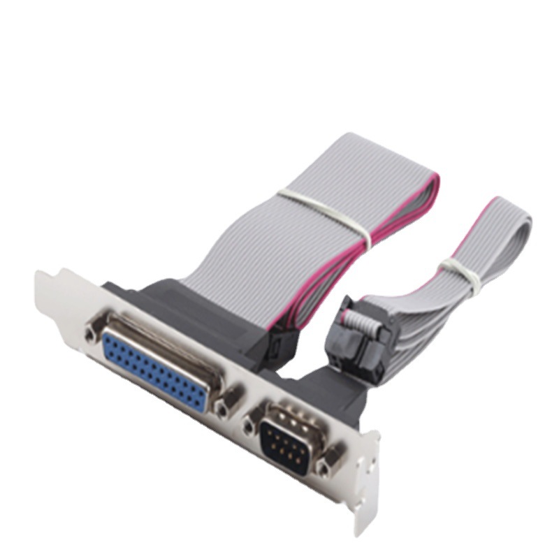 25孔并口+9针串口 扩展线挡板线DB25 DB9主板打印机接口25孔LPT