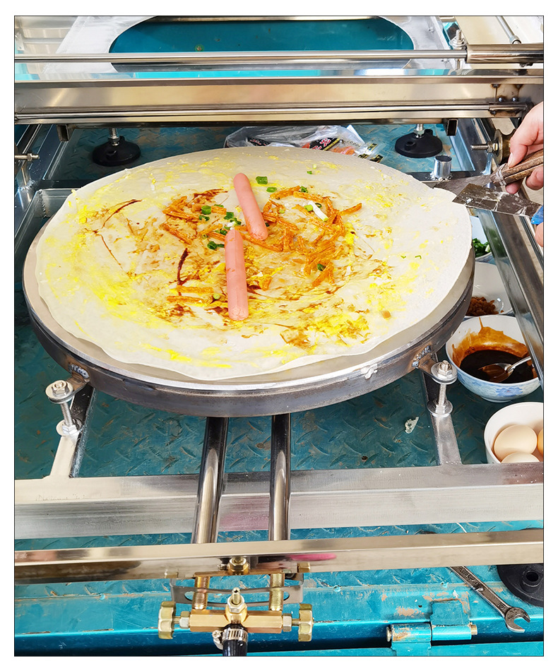 商用燃气煎饼果子机摆摊煎烙饼机半自动推拉印刷式山东杂粮煎饼机