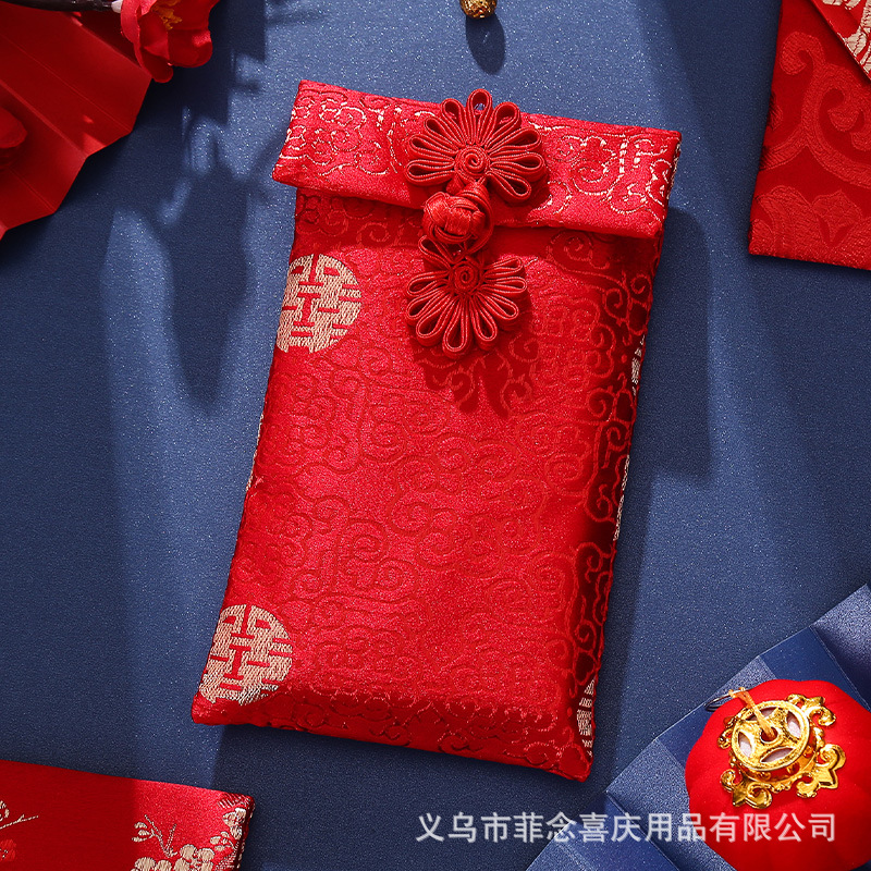 Wedding Fabric Red Envelop Containing 10,000 Yuan Wedding Supplies Creative Chinese Style Retro Modified Red Envelope Wedding Supplies