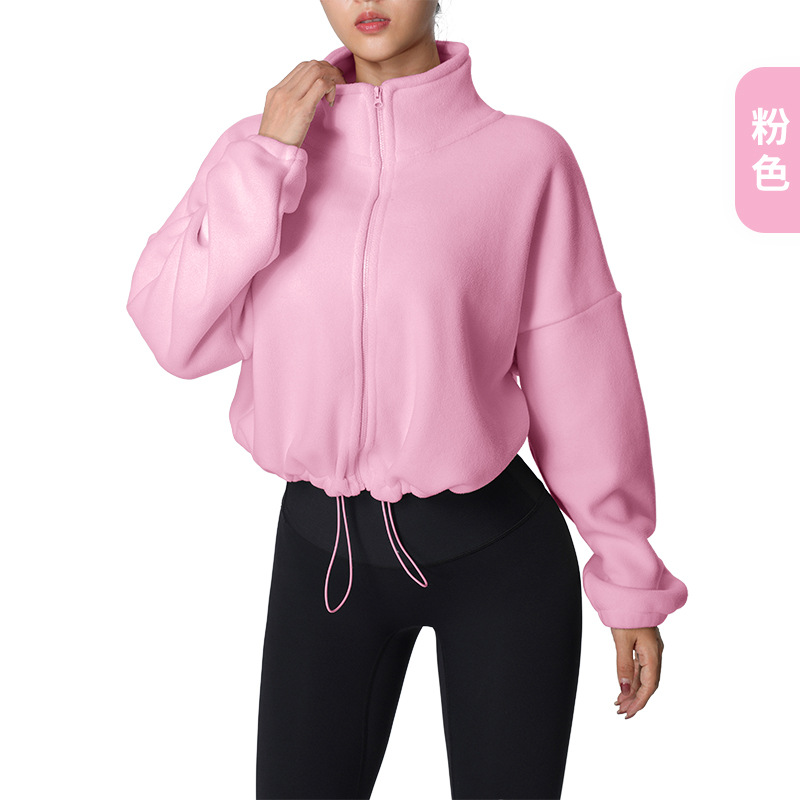 Winter Polar Fleece Jacket Women's Fleece Polar Fleece Thermal Coat Sports Outdoor Top Stand Collar Windproof