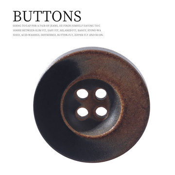 火烧焦黄色宽边四眼真牛角纽扣复古西服毛呢风衣大衣钮扣扣子