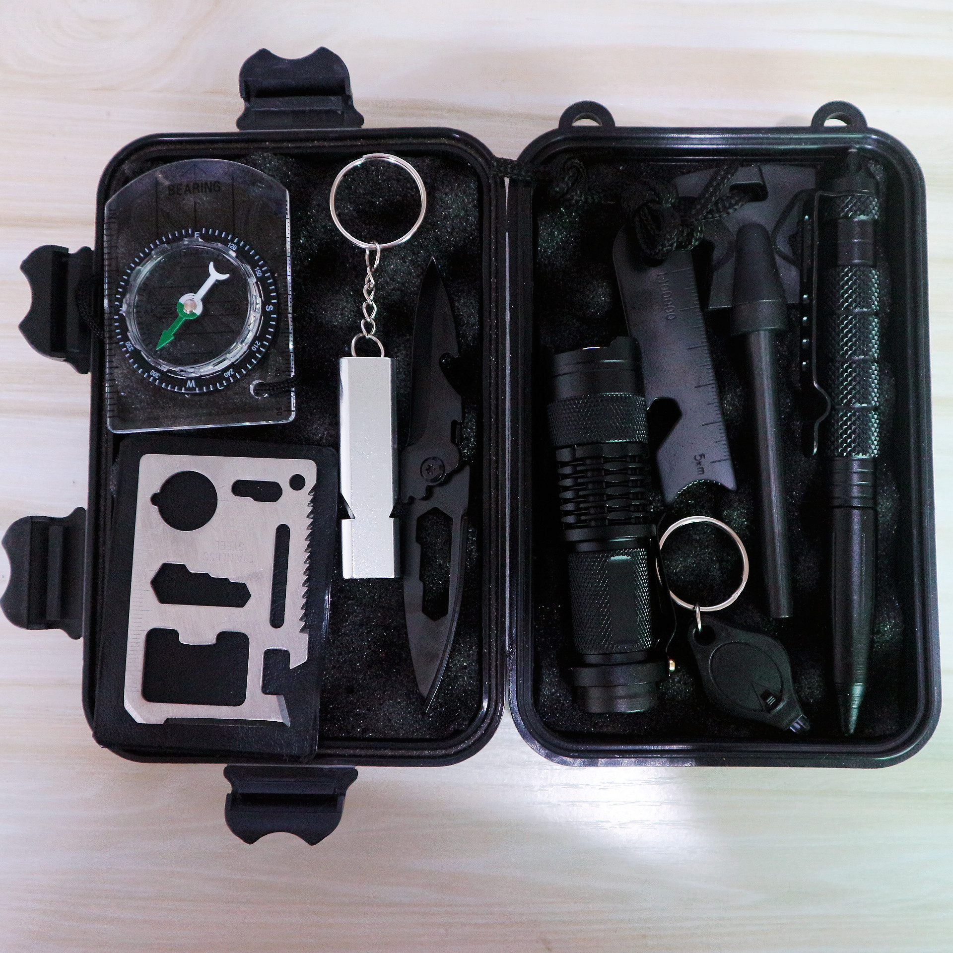 旅行户外sos装备求生宝盒 工具套装多功能野外生存急救盒应急用品