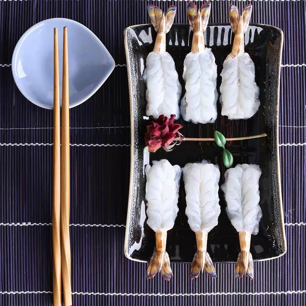 加多餐寿司料理黑虎虾刺身即吃蝴蝶黑虎虾开边越南虎虾寿司虾20只