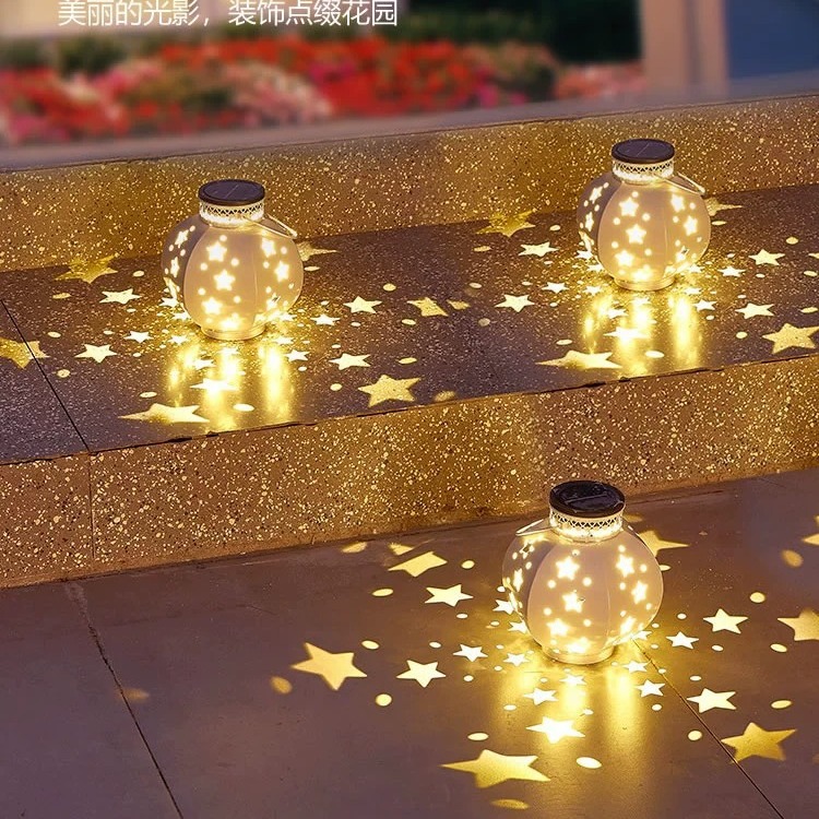 Solar Outdoor Courtyard Home Waterproof Balcony Decoration Garden Atmosphere Starry Sky Projection Hanging Night Light