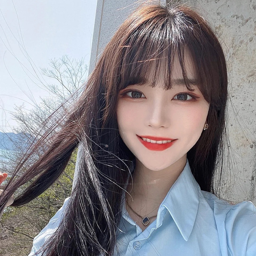 时尚减龄假发空气刘海自然蓬松空气直刘海网红无鬓漫画刘海假刘海