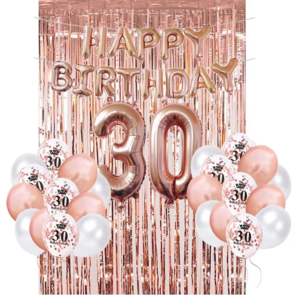 New Rose Gold 18.30.40 Year Old Birthday Banners Balloon yout Banner Birthday Party Decoration Balloon
