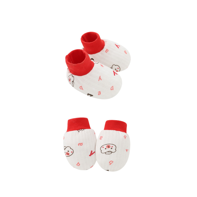 Foreign Trade European and American Baby Hat Newborn Fetal Cap Babies' Baby Gloves Booties Three-Piece Set 8922023