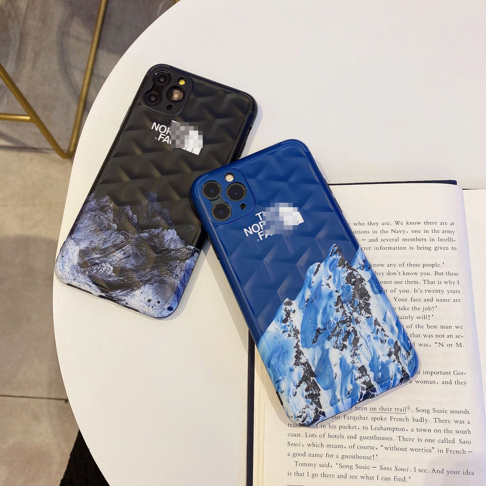 适用北面雪山苹果12promax手机壳iphone11p精孔xr保护套y型立体纹