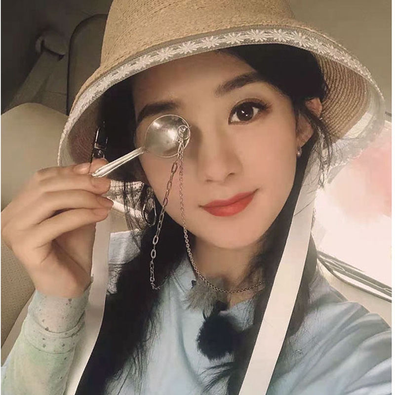 赵丽颖中餐厅同款法式渔夫帽雏菊蕾丝边飘带草帽度假防晒遮脸旅游