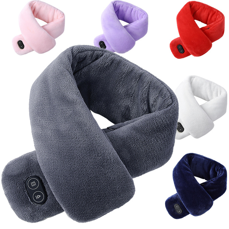 New Electric Heating Scarf Warm Hot Compress Belt Winter Men's and Women's Cervical Support USB Charging Warm Heating Scarf