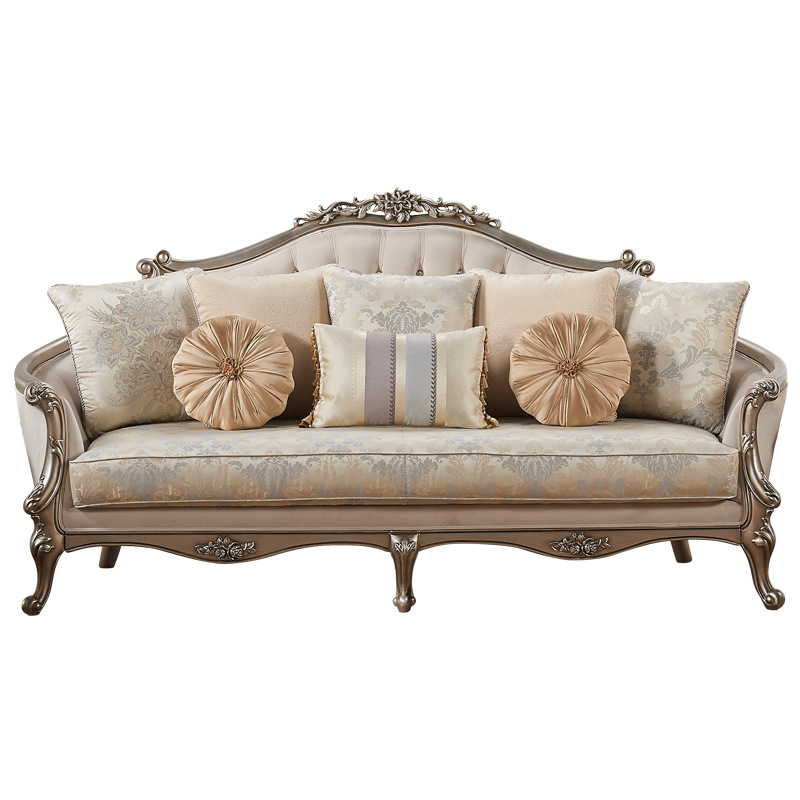 法式轻奢布艺沙发123组合实木豪华欧式奢华客厅复古简欧家具