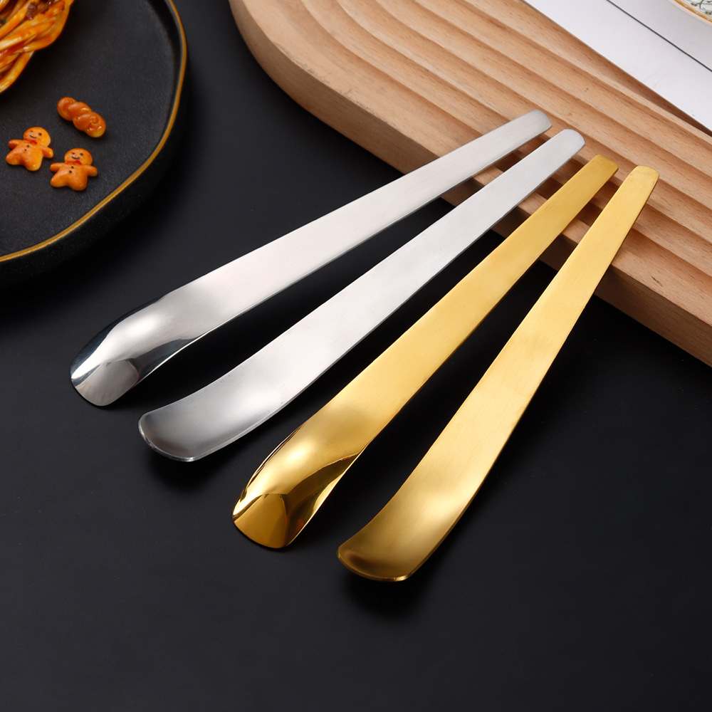 Ins Stainless Steel Spoon Subnet Red Cake Spoon Long Handle Ice Cream Dessert Spoon Household Coffee Spoon High Color Value Cat Food Spoon
