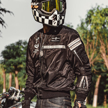 杜汉摩暗黑骑士夹克摩托车骑行服经典飞行员夹克反光防摔CE装备