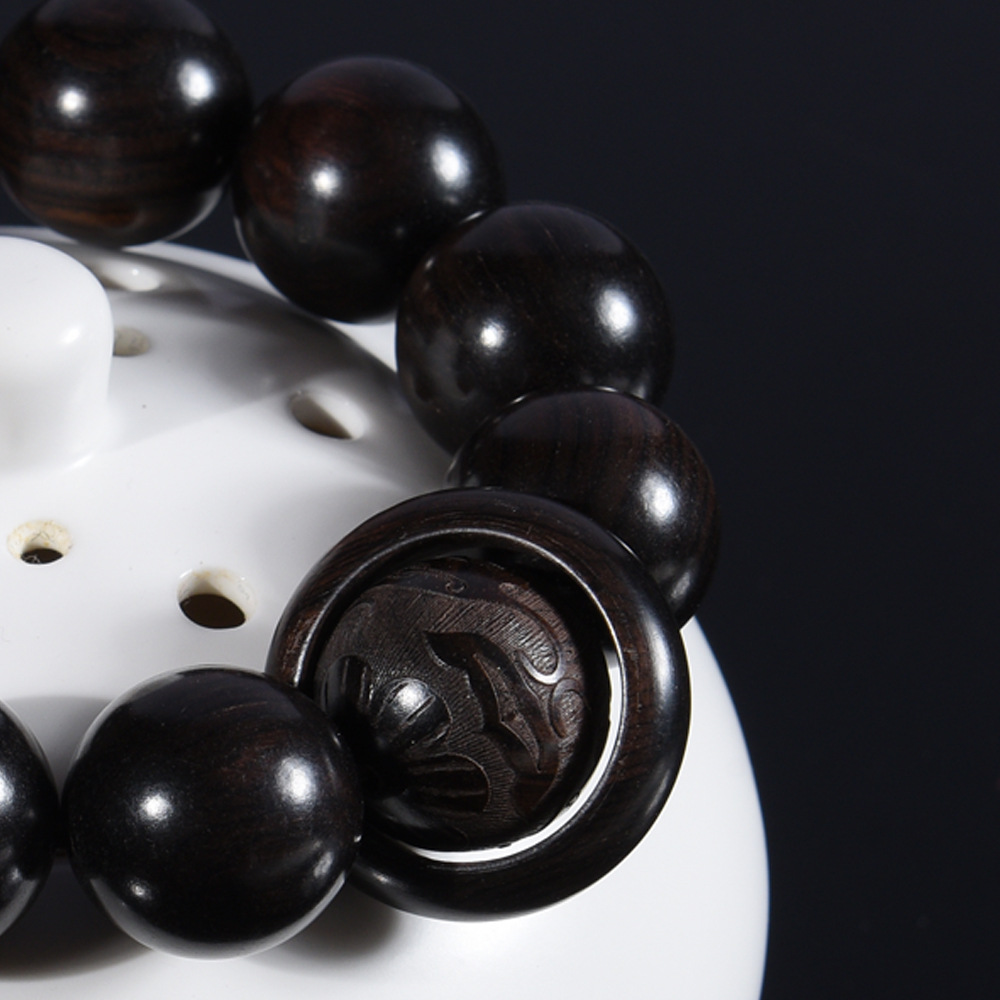 黑檀佛珠手链 佛珠批发 18mm 20mm 跑环手串 男士手链
