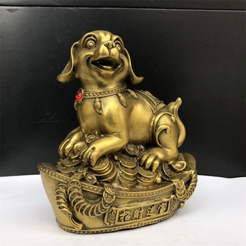 铜狗摆件十二生肖狗元宝狗金钱狗家居室内办公室桌面装饰品-阿里巴巴