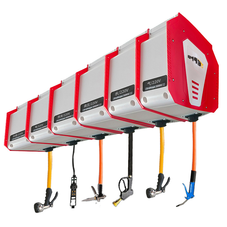 洗车店设备组合箱一体悬挂式气鼓电鼓高压水鼓水气双管泡沫卷管器